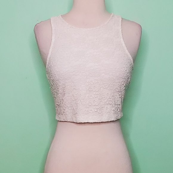 Forever 21 Ivory Lace Cropped Tank - Picture 1 of 7